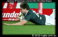 James O'Connor scored three tries for the Baa Baas